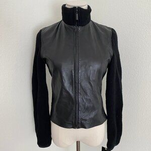 NWT Vintage Marvin Richards Leather Sweater Jacket - S